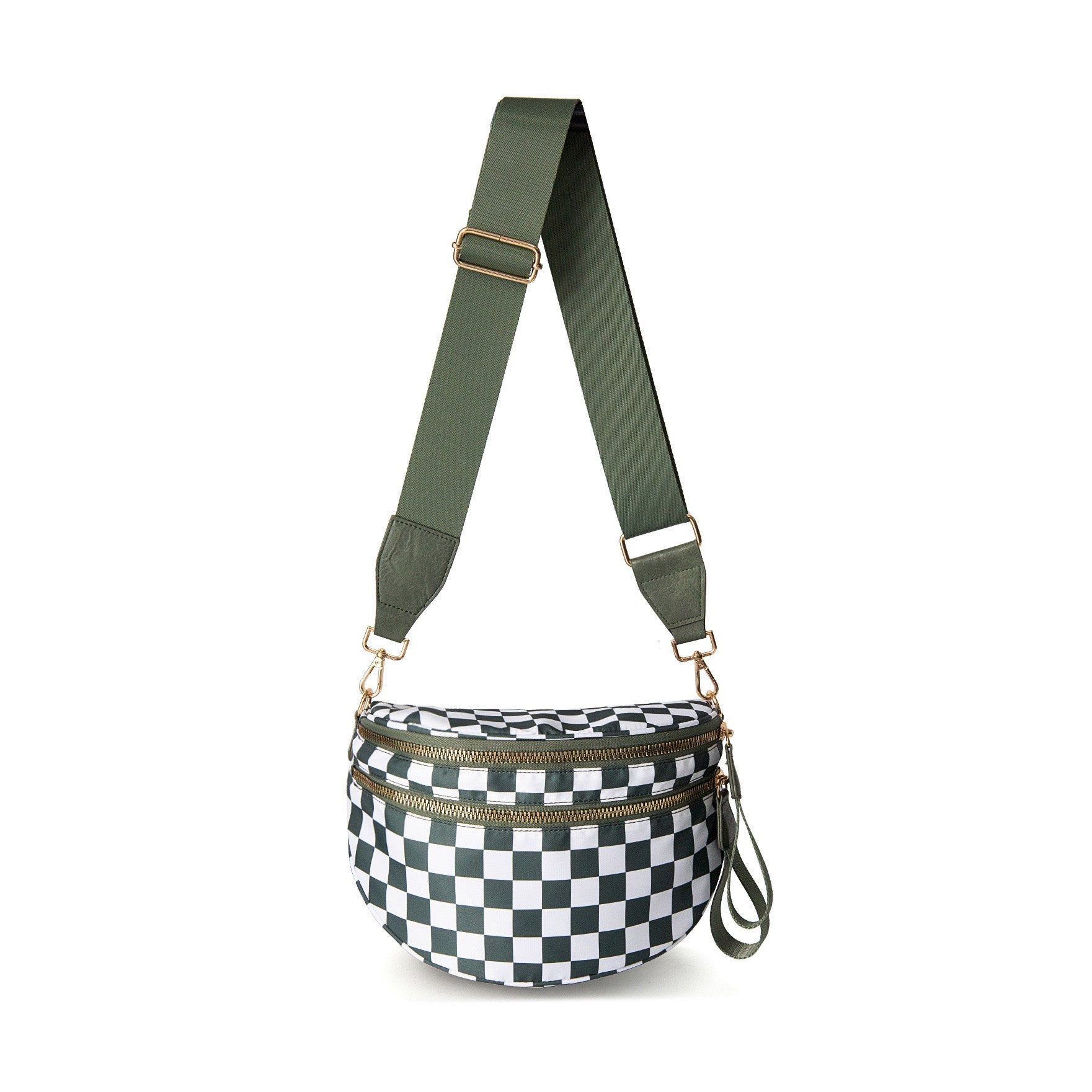Frankie Oversize Double Zip Print Crescent Sling (5 Colors)