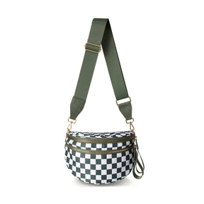 Frankie Oversize Double Zip Print Crescent Sling (5 Colors)