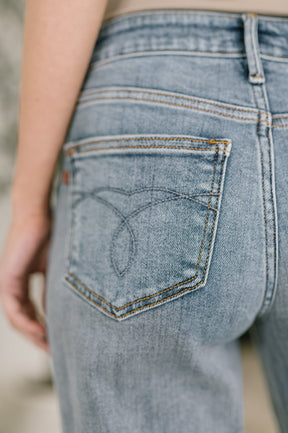 Elaine Mid Rise Boyfriend with Distress Cuff