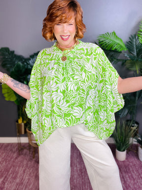 Make An Impact Green Floral Top - S408GN