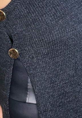 She's A Lady Black Long Sweater - S109BK