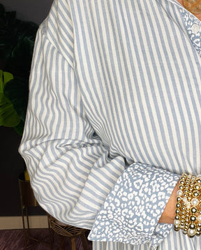 Coastal Cutie Blue Shirt Dress - DR076BL