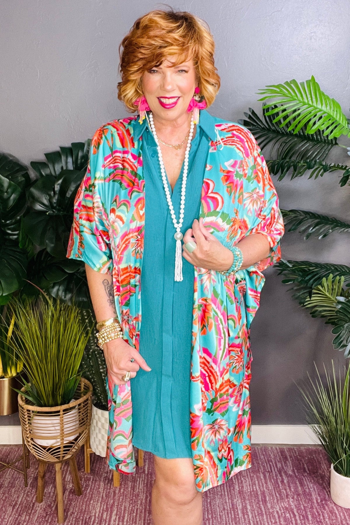 Made For You Mint Mix Kimono - OT159MT