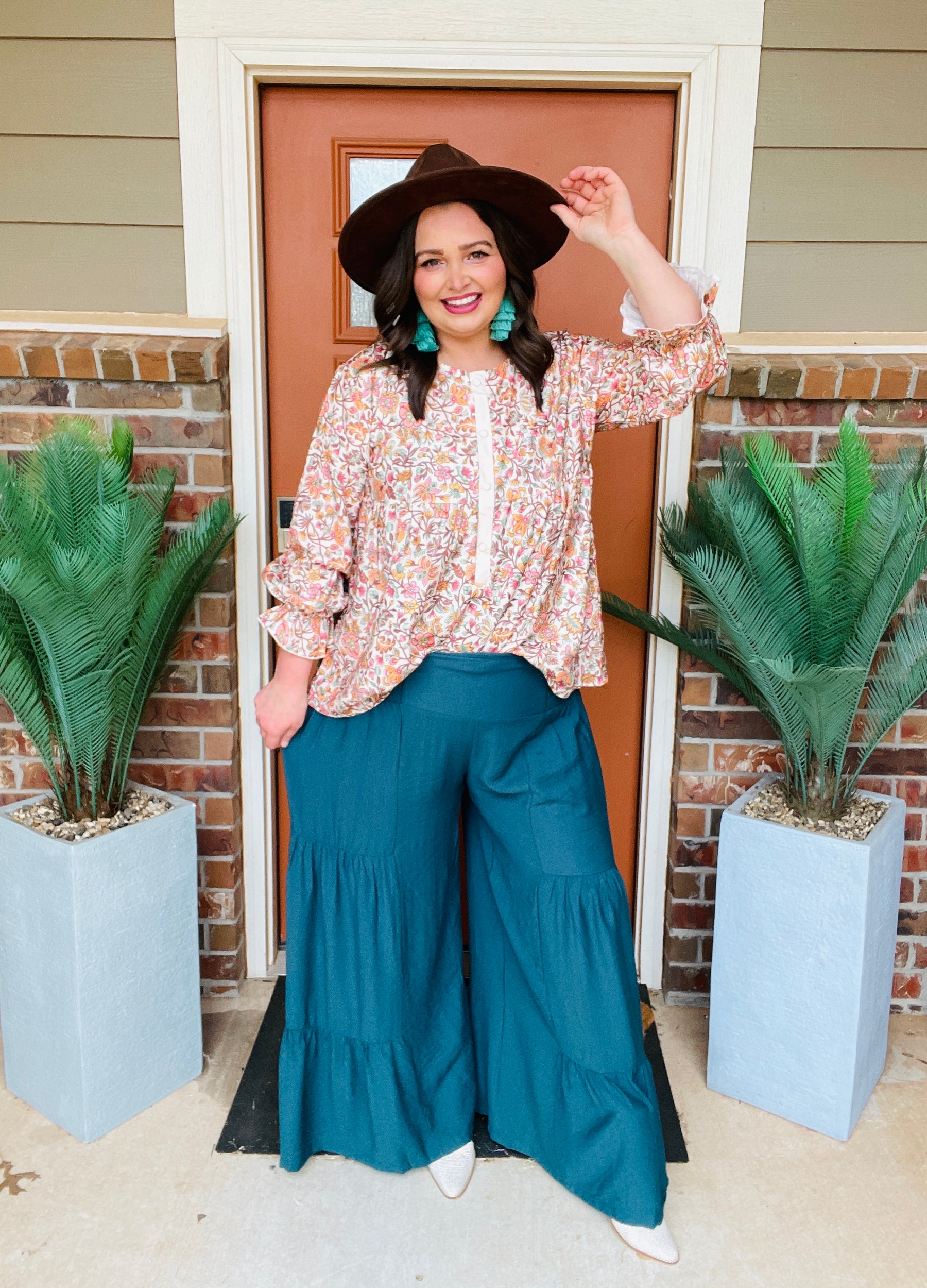 Tiered And True Teal Pants - P188TE