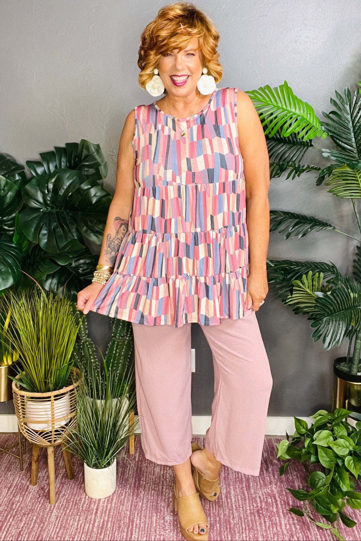Just My Type Dusty Rose Capri Pant - P093DR