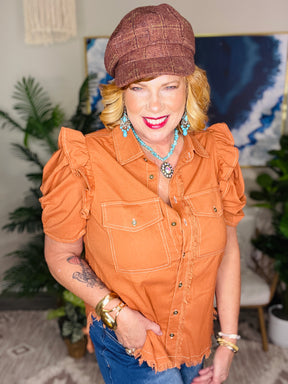 Down Home Darling Rust Top - S935RU