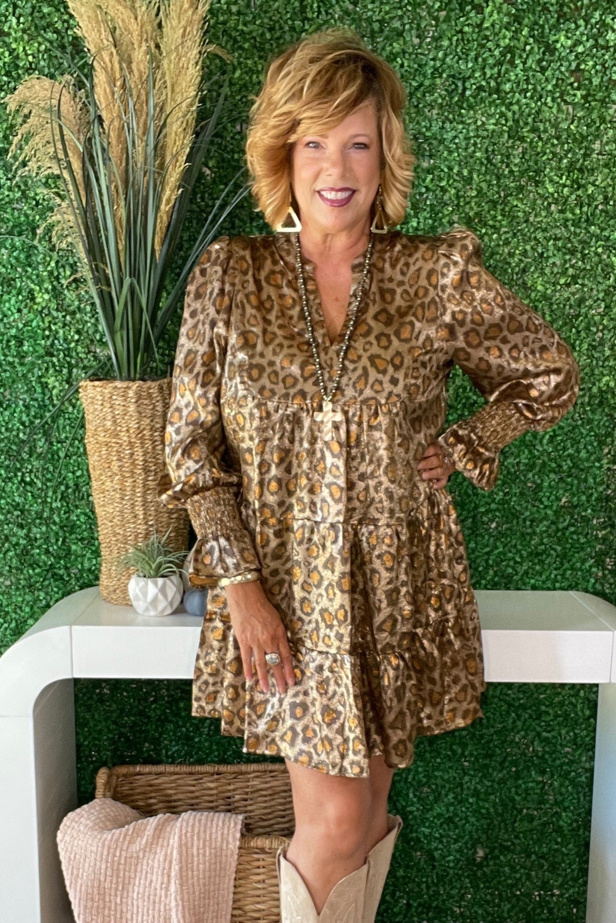 Fierce Forever Brown Tiered Midi Dress - DR007BR