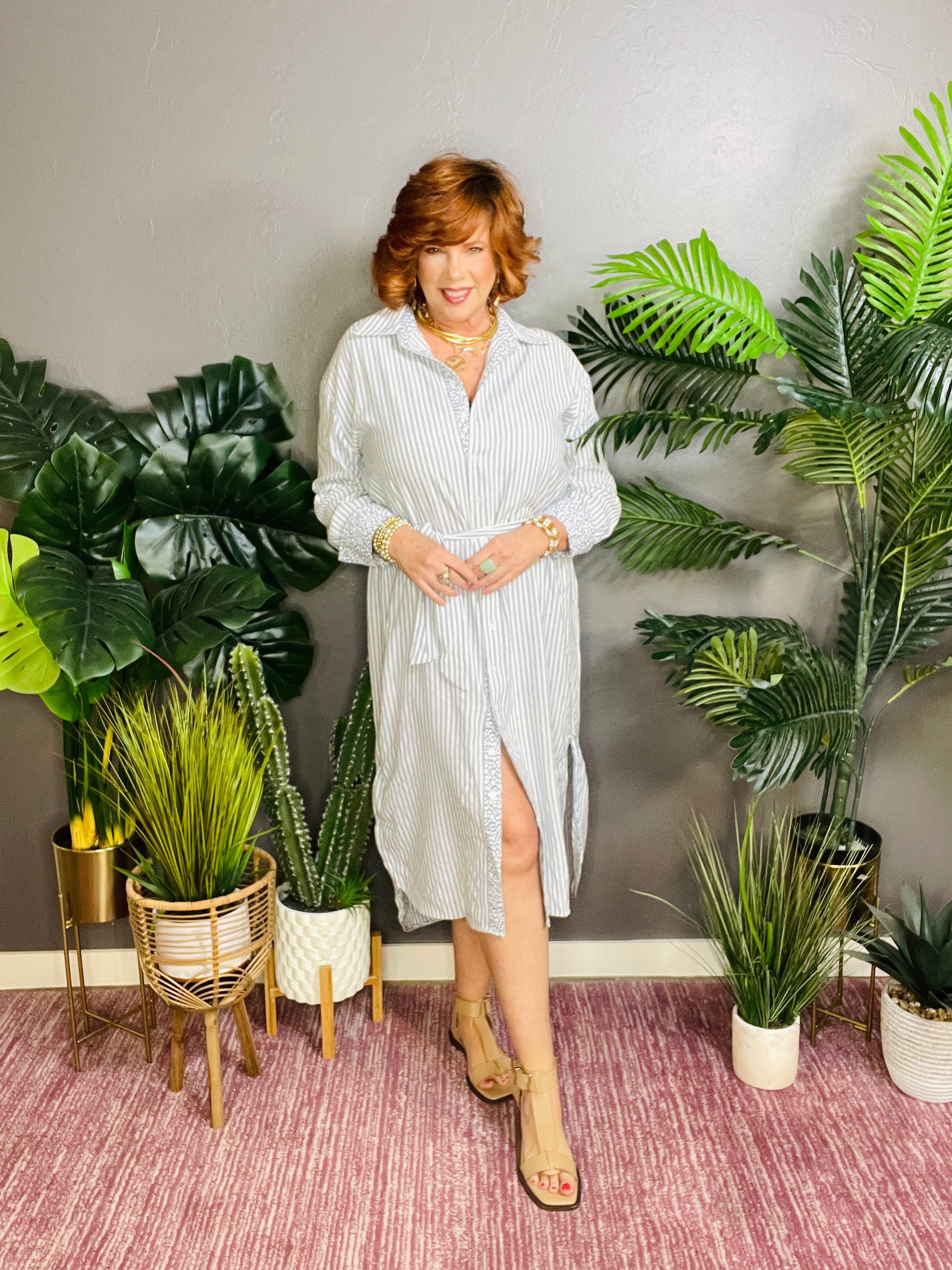 Coastal Cutie Blue Shirt Dress - DR076BL