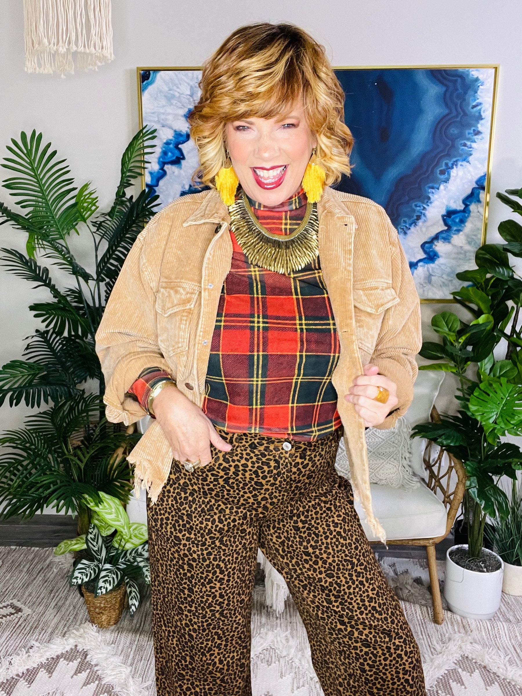 Plaid All The Way Top - YF004PL