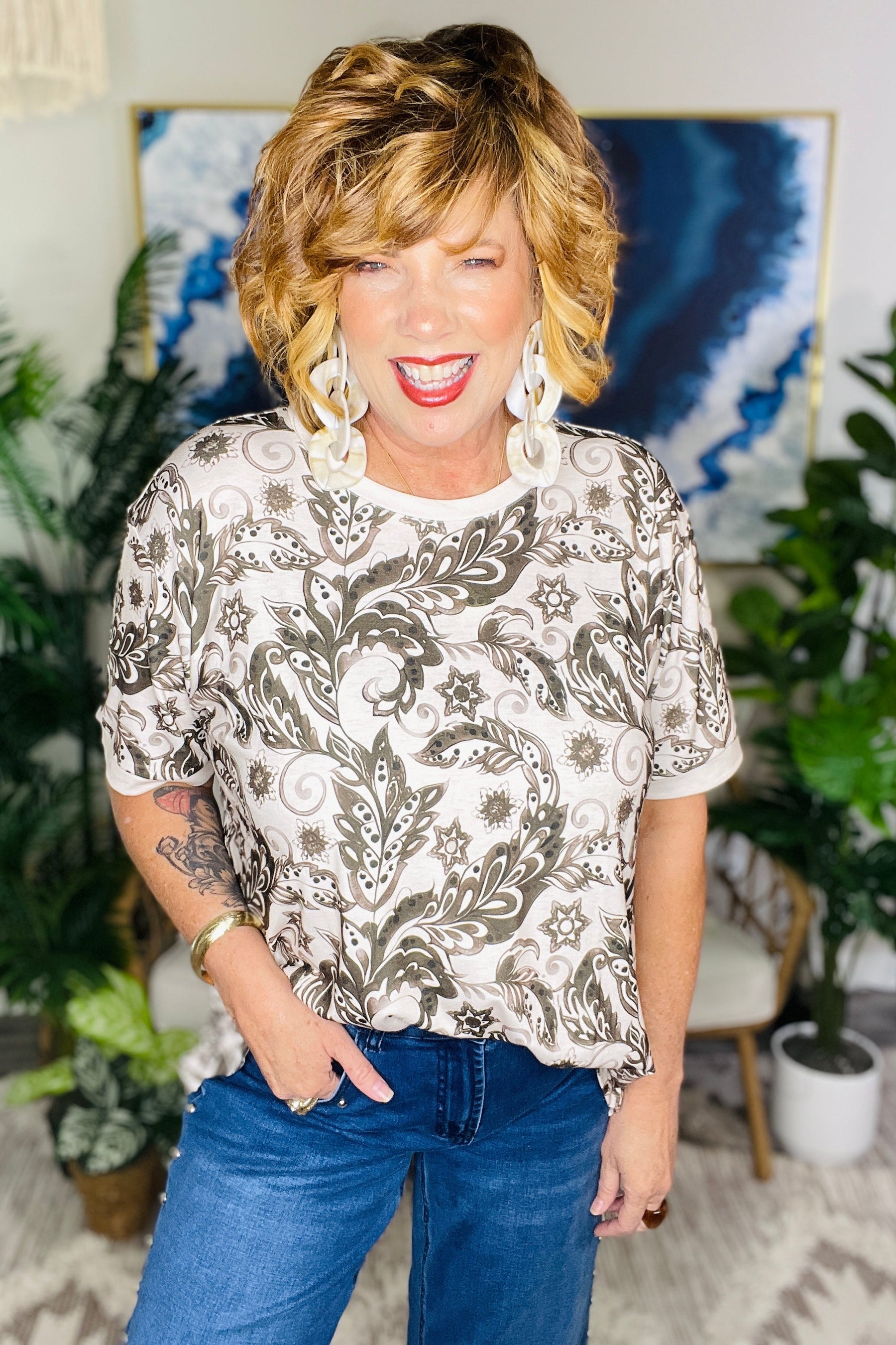 Paisley All Day Top - S978BK
