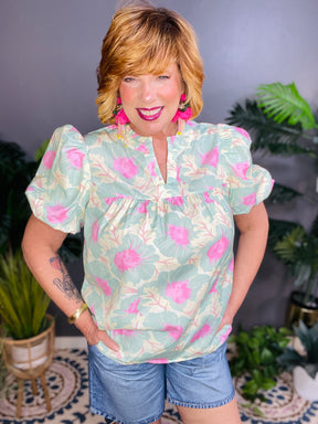 Main Street Muse Green Top