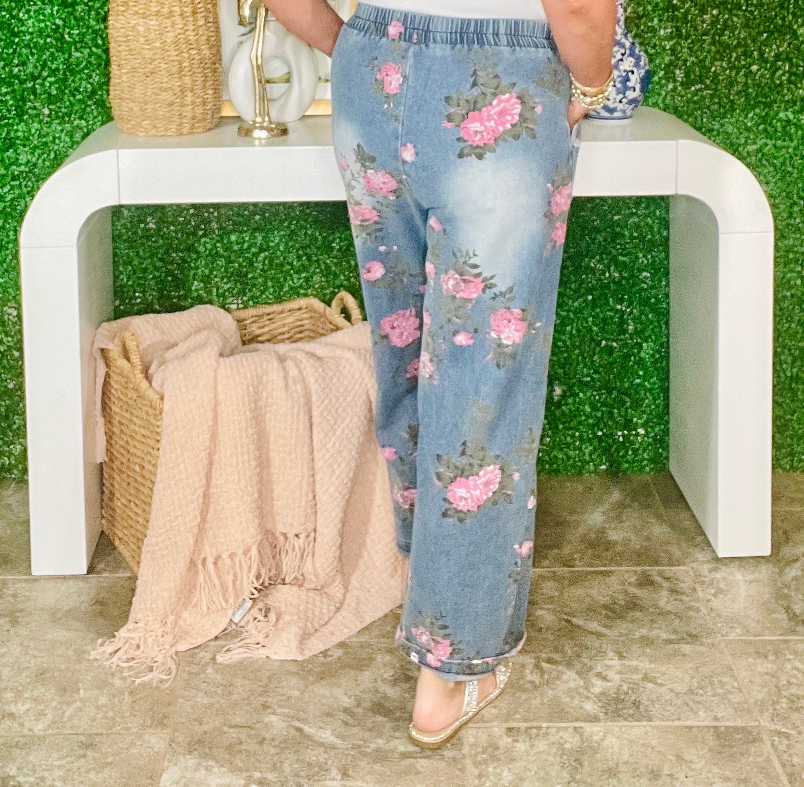 Morning Stroll Floral Print Jeans