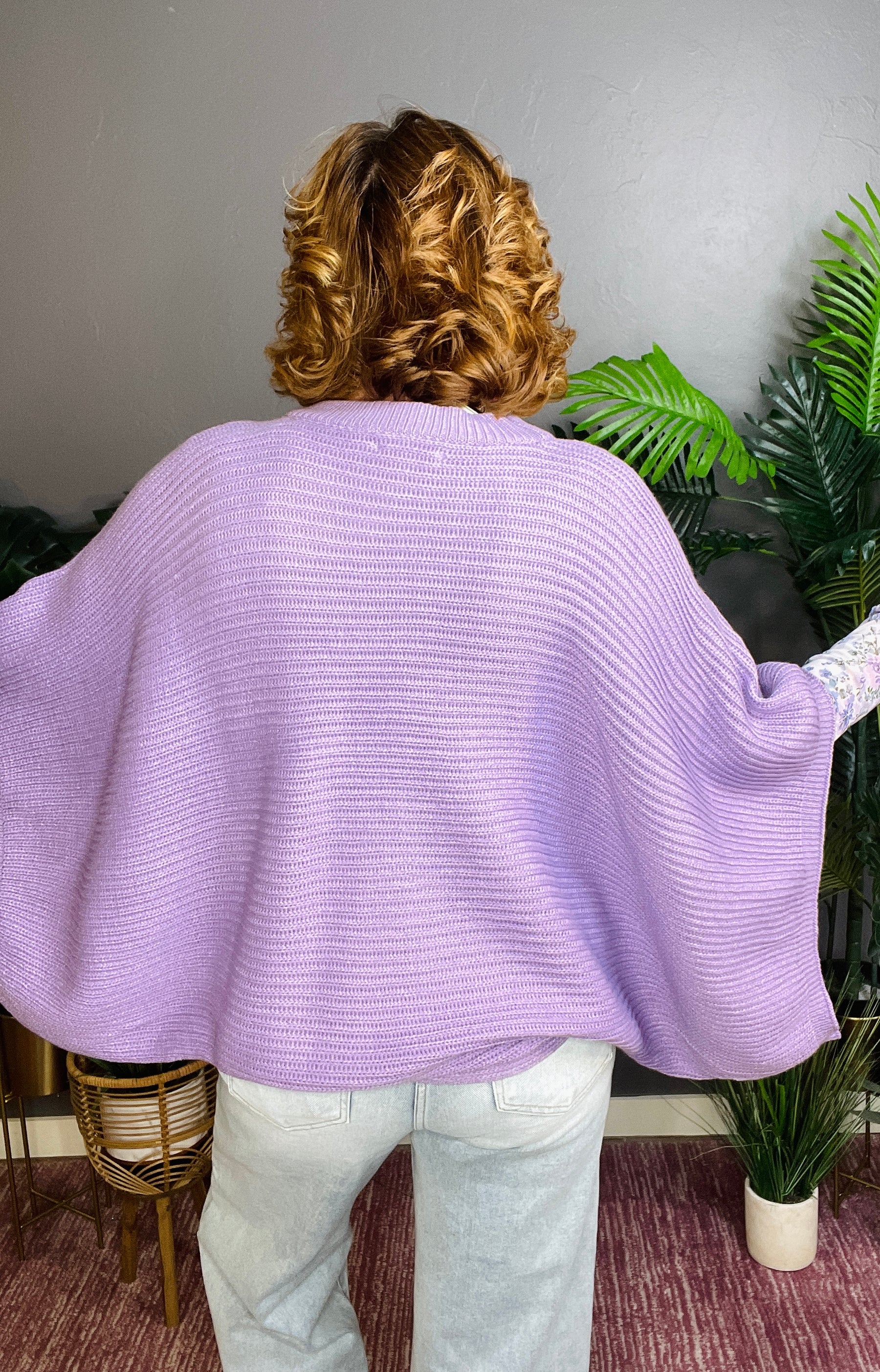 Spring Is In The Air Purple Poncho Top - S363PU