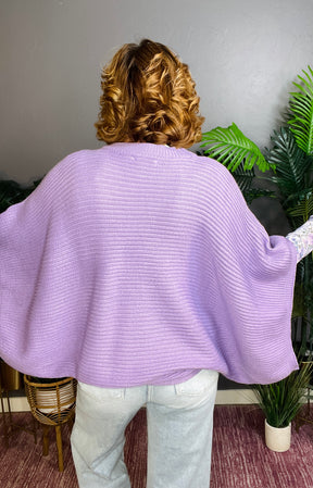 Spring Is In The Air Purple Poncho Top - S363PU