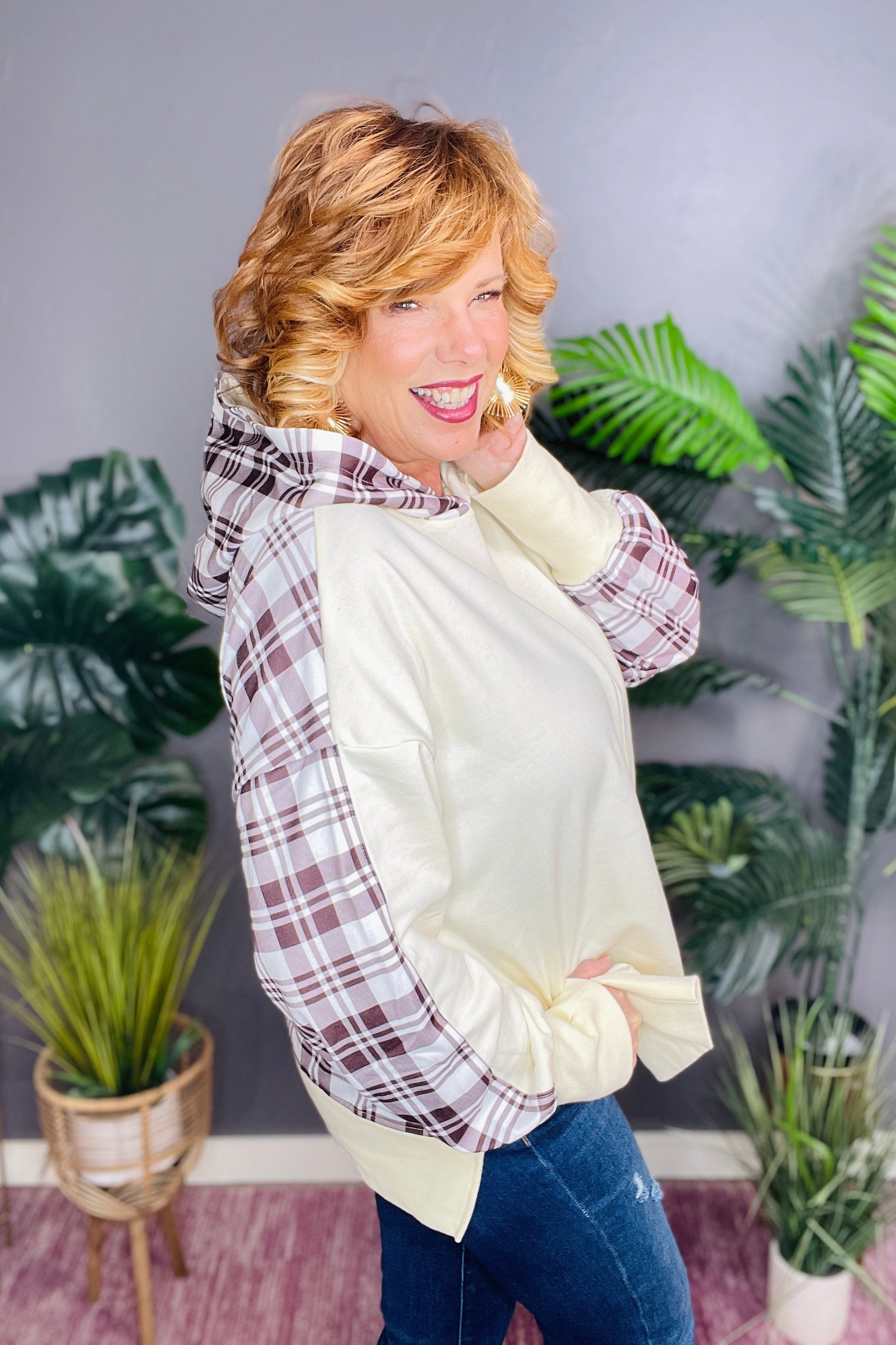 Cozy Plaid Days Sweatshirt