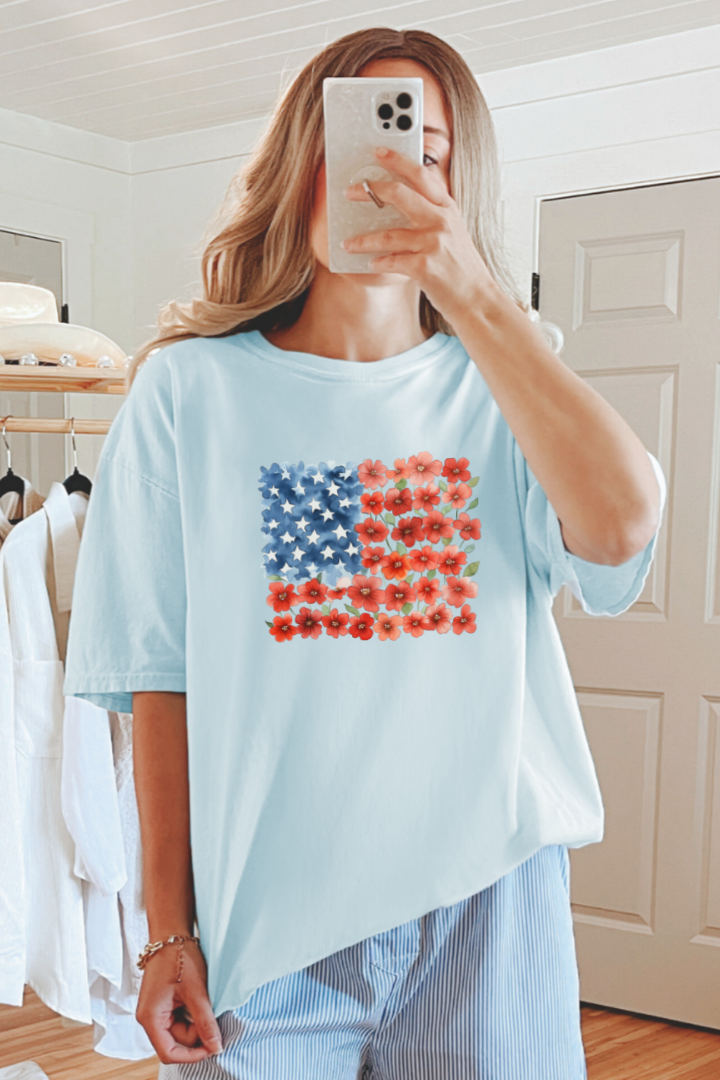 Floral Flag Graphic Tee