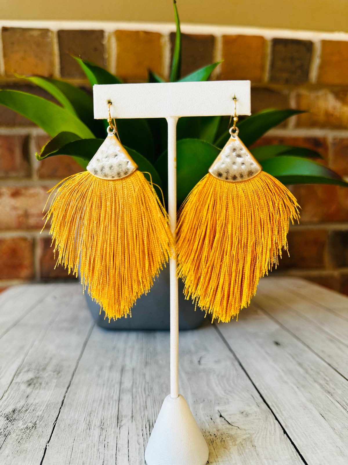 Hammered Fringe Earrings - E008 (11 Colors)