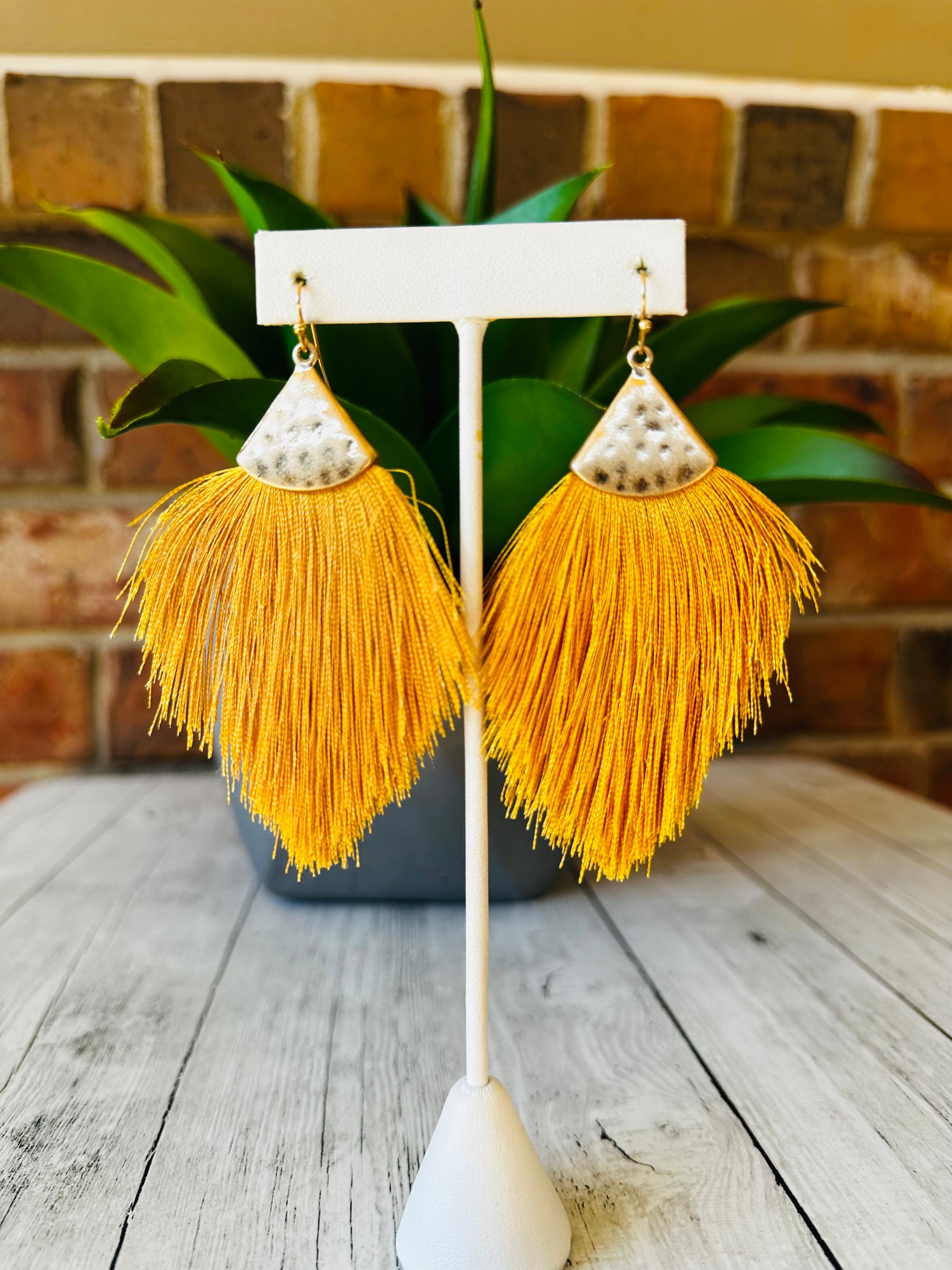 Hammered Fringe Earrings - E008 (11 Colors)
