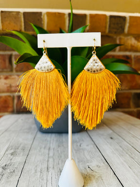 Hammered Fringe Earrings - E008 (11 Colors)