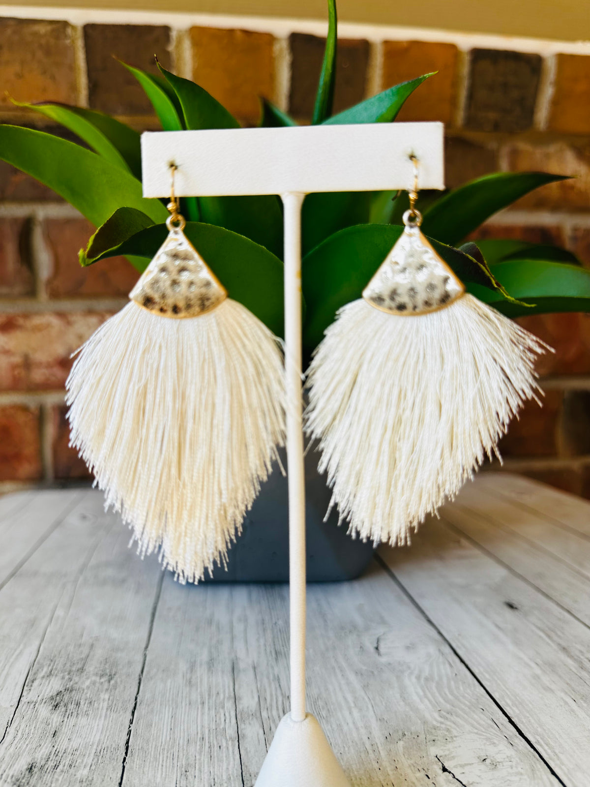 Hammered Fringe Earrings - E008 (11 Colors)
