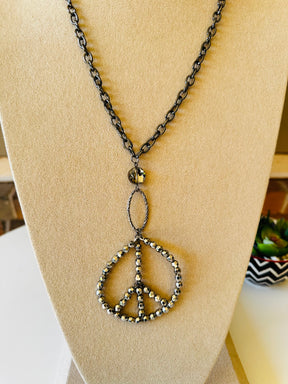Beaded Peace Necklace - N057SI