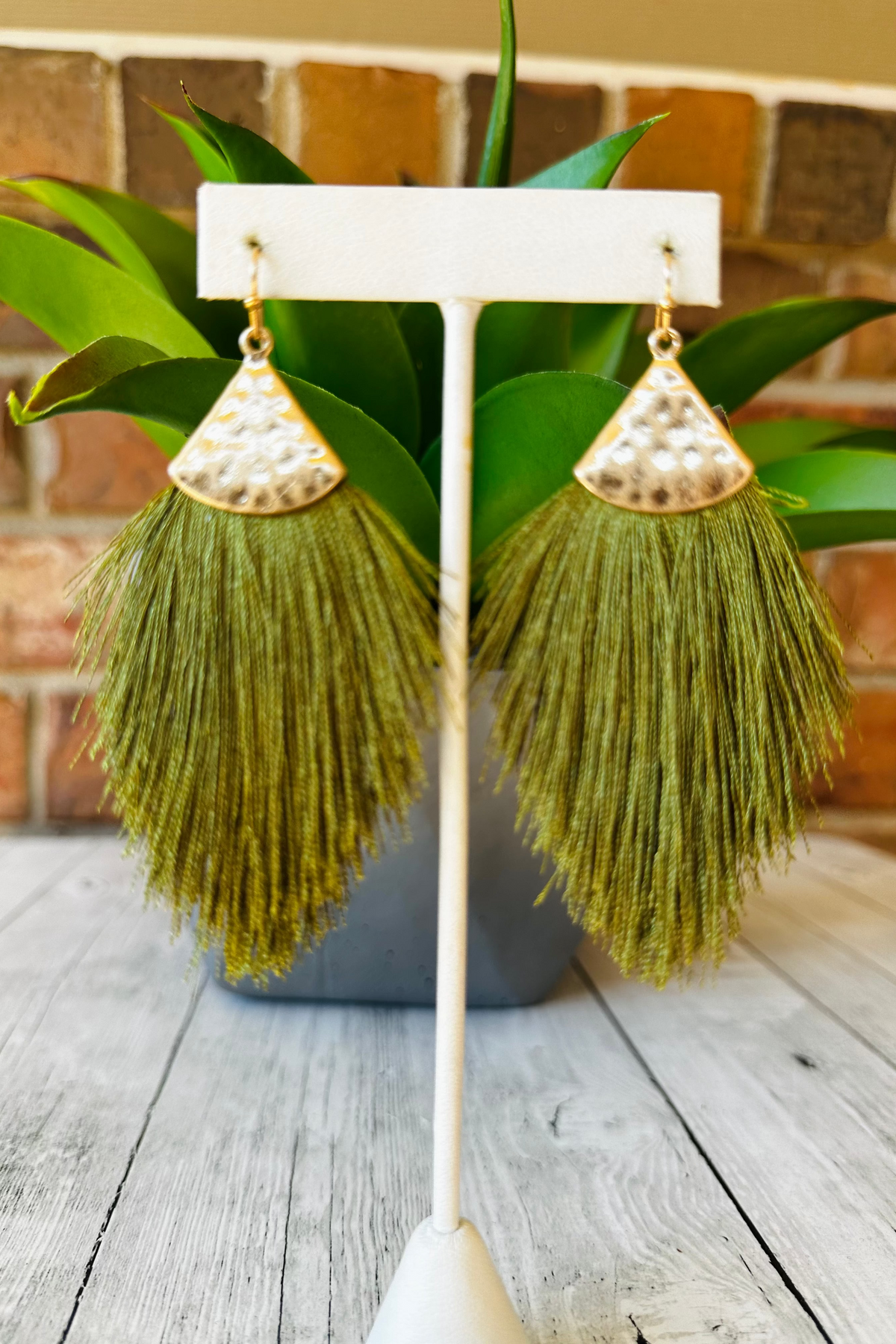 Hammered Fringe Earrings - E008 (11 Colors)