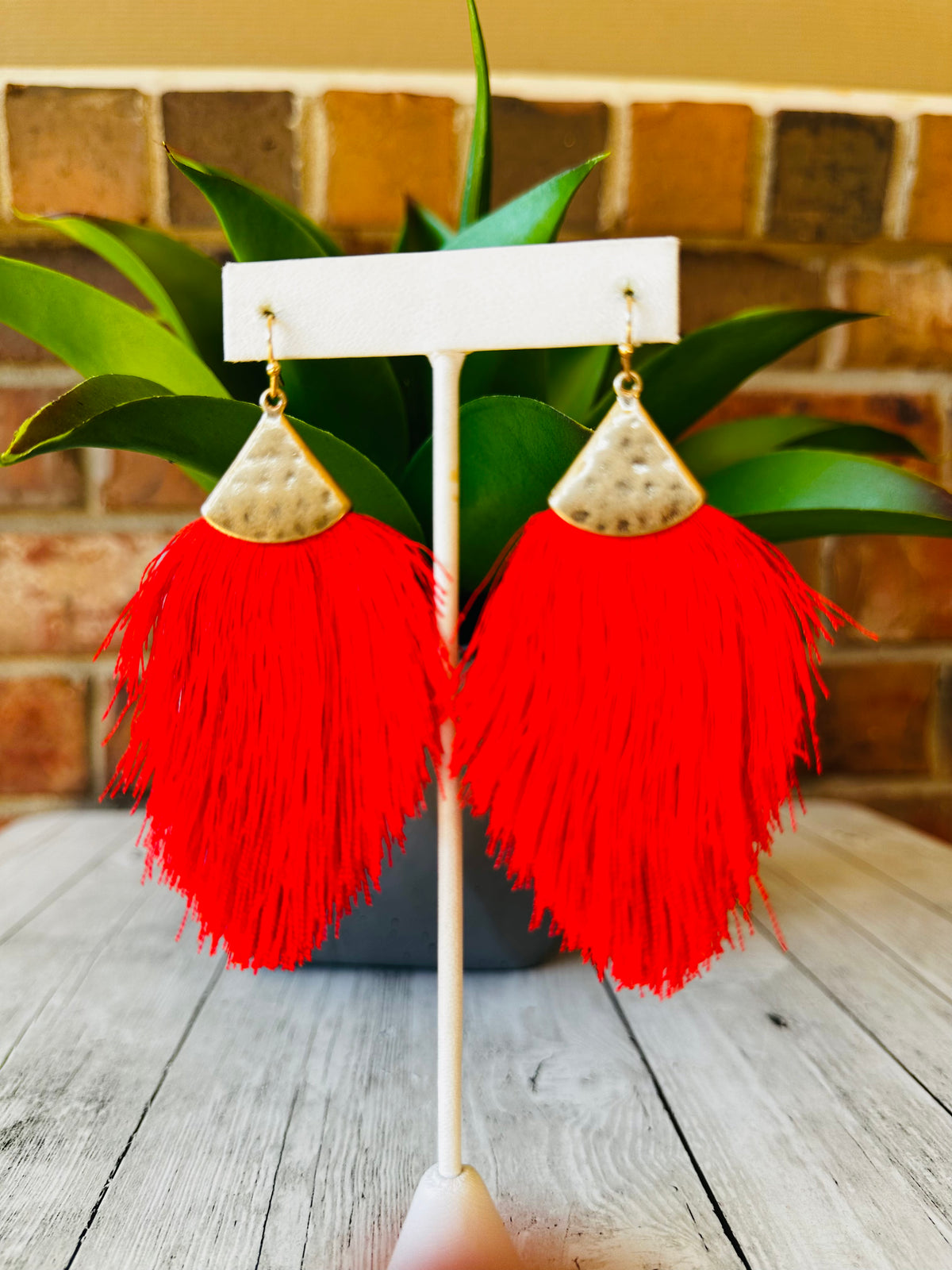 Hammered Fringe Earrings - E008 (11 Colors)