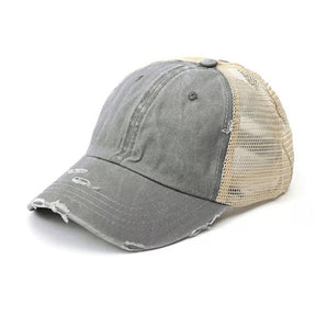 Distressed Messy Bun Hat Cap (8 Colors)