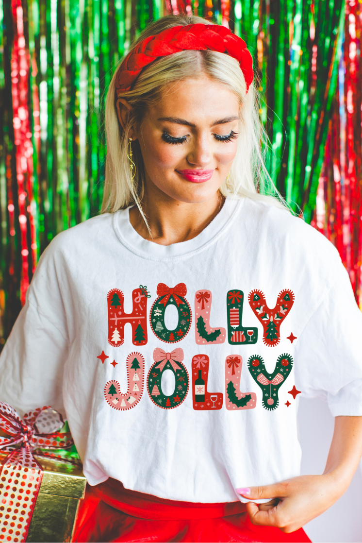 Holly Jolly Graphic Tee and Sweatshirt