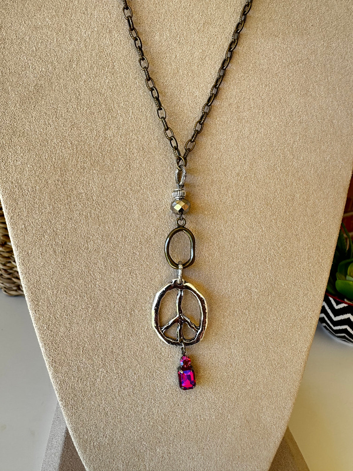 Mixed Chain Peace Necklace - N042SI
