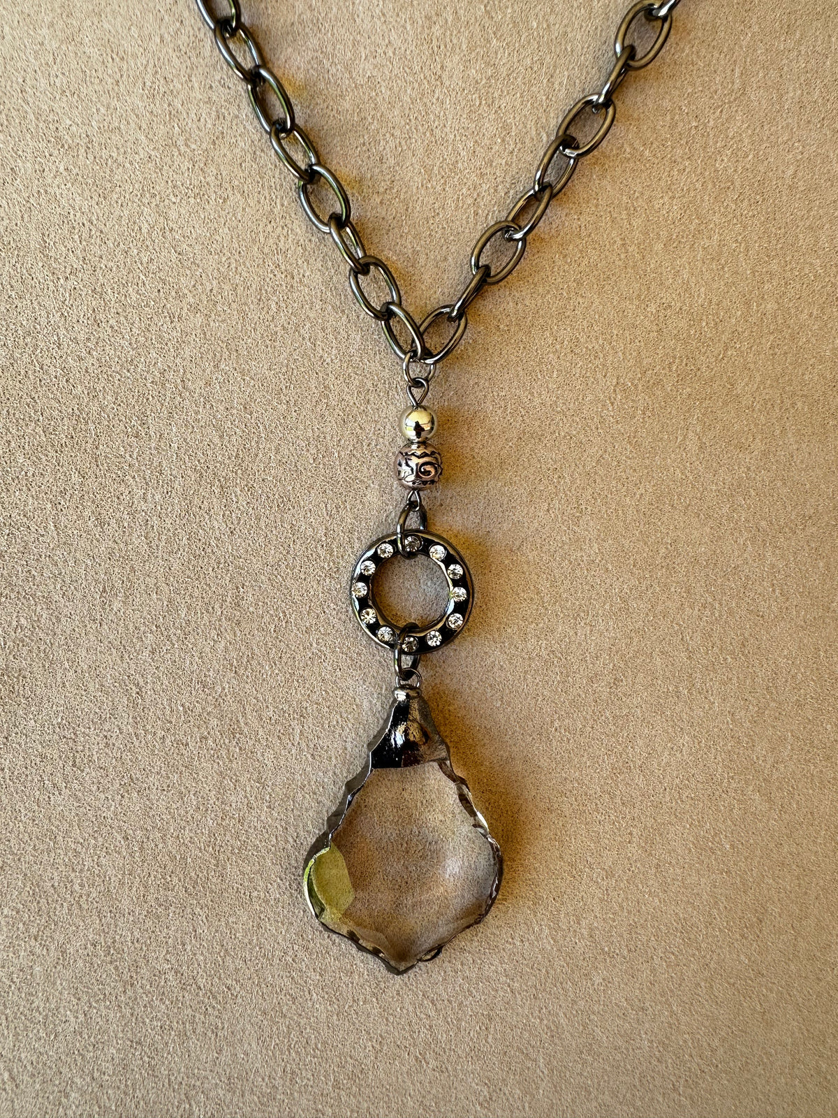Glass Pendant Necklace - N036PW