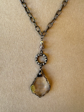 Glass Pendant Necklace - N036PW
