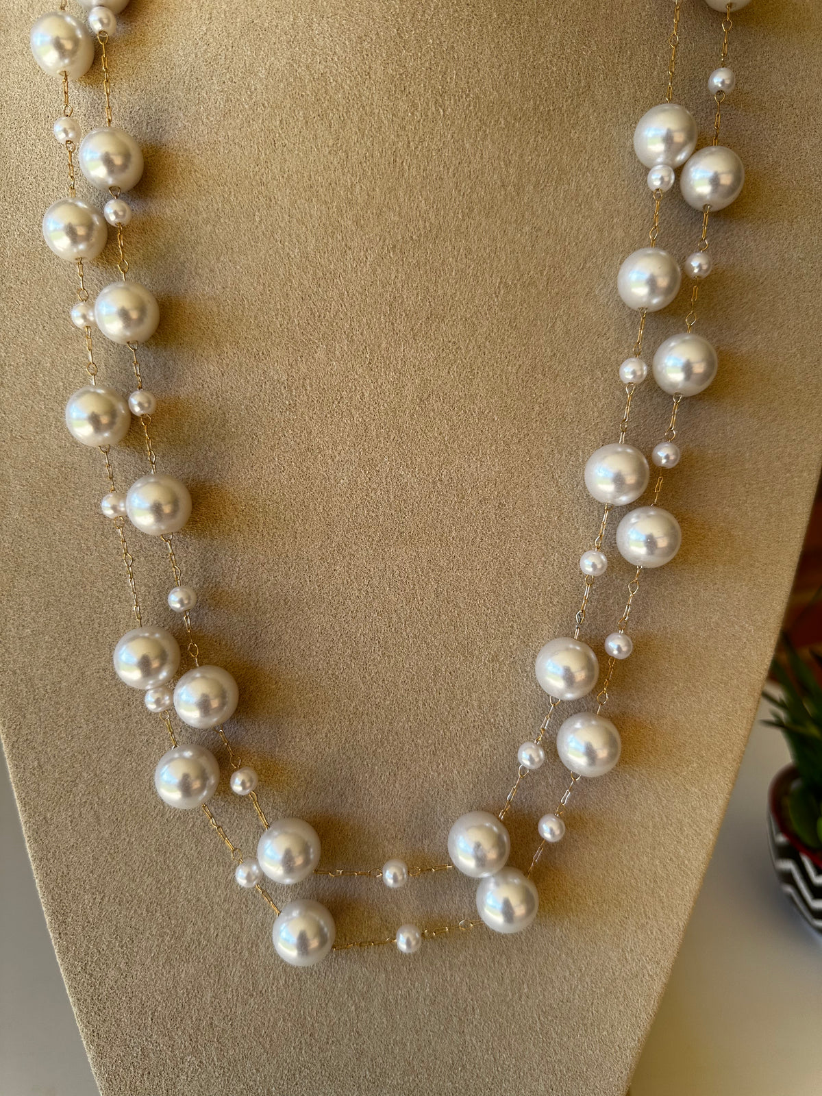 Pearl Double Strand Necklace - N054PR