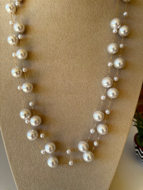 Pearl Double Strand Necklace - N054PR