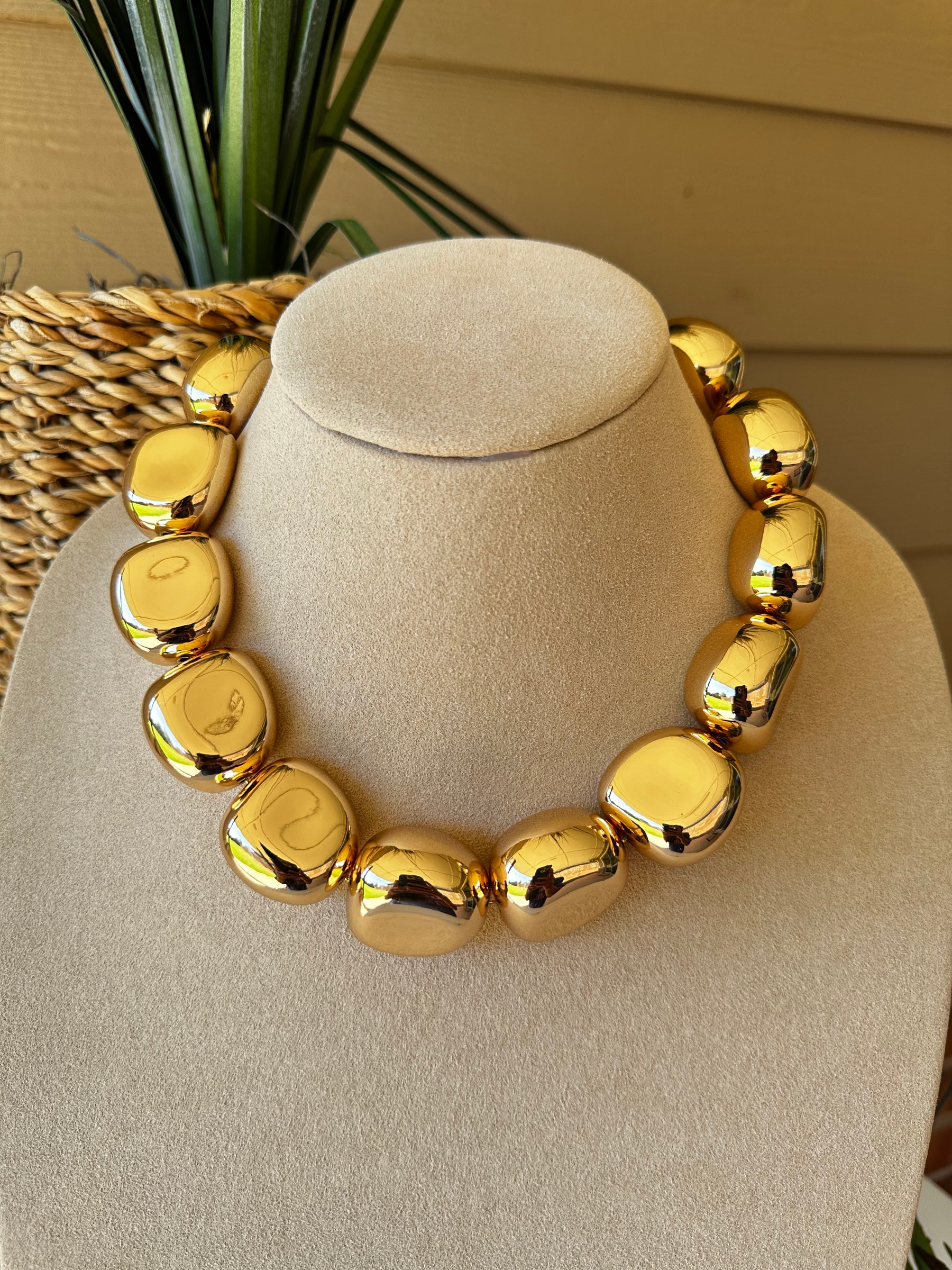 Gold Chunky Nugget Necklace - N052GO