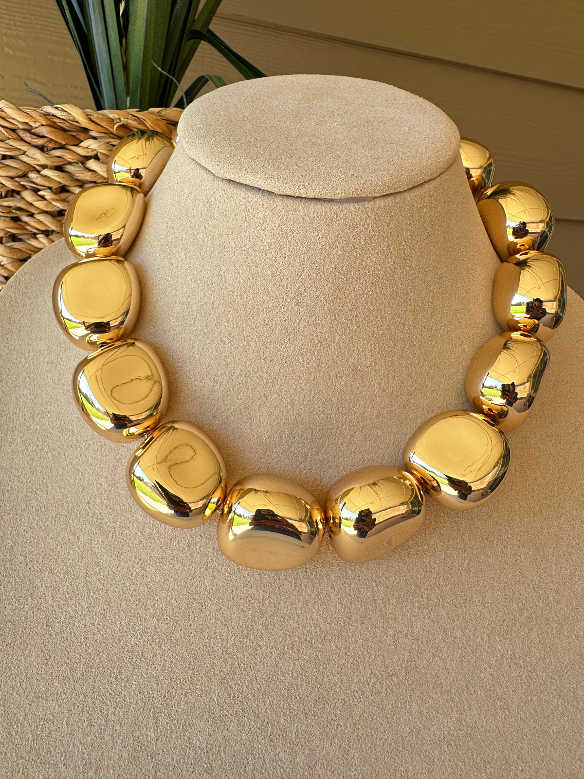 Gold Chunky Nugget Necklace - N052GO