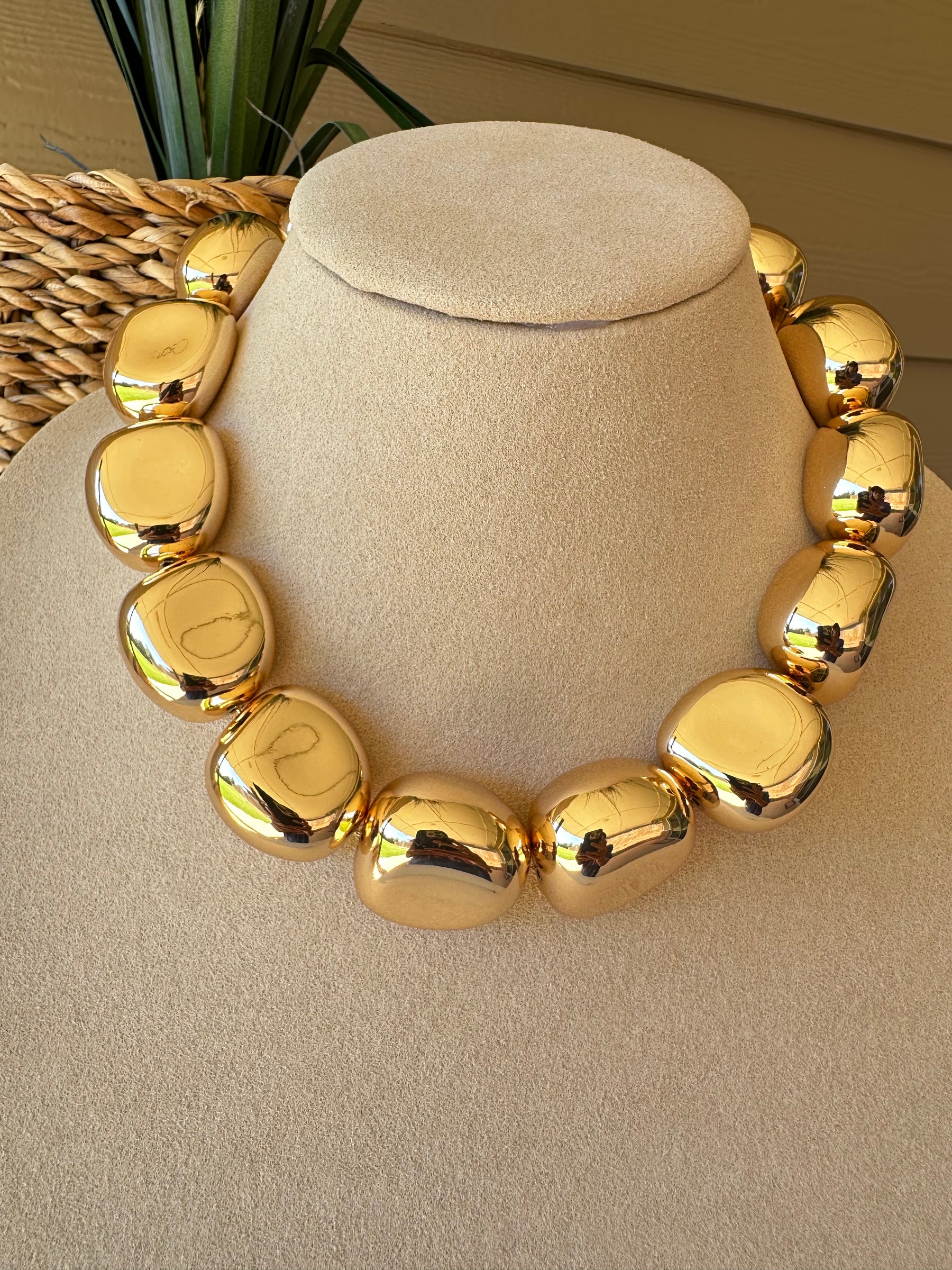 Gold Chunky Nugget Necklace - N052GO