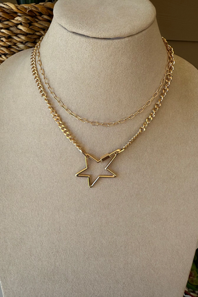 Gold Star Necklace - N049GO