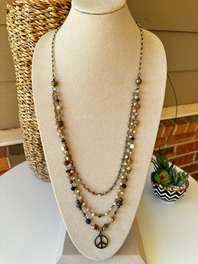 Multi Strand Peace Necklace - N007MU