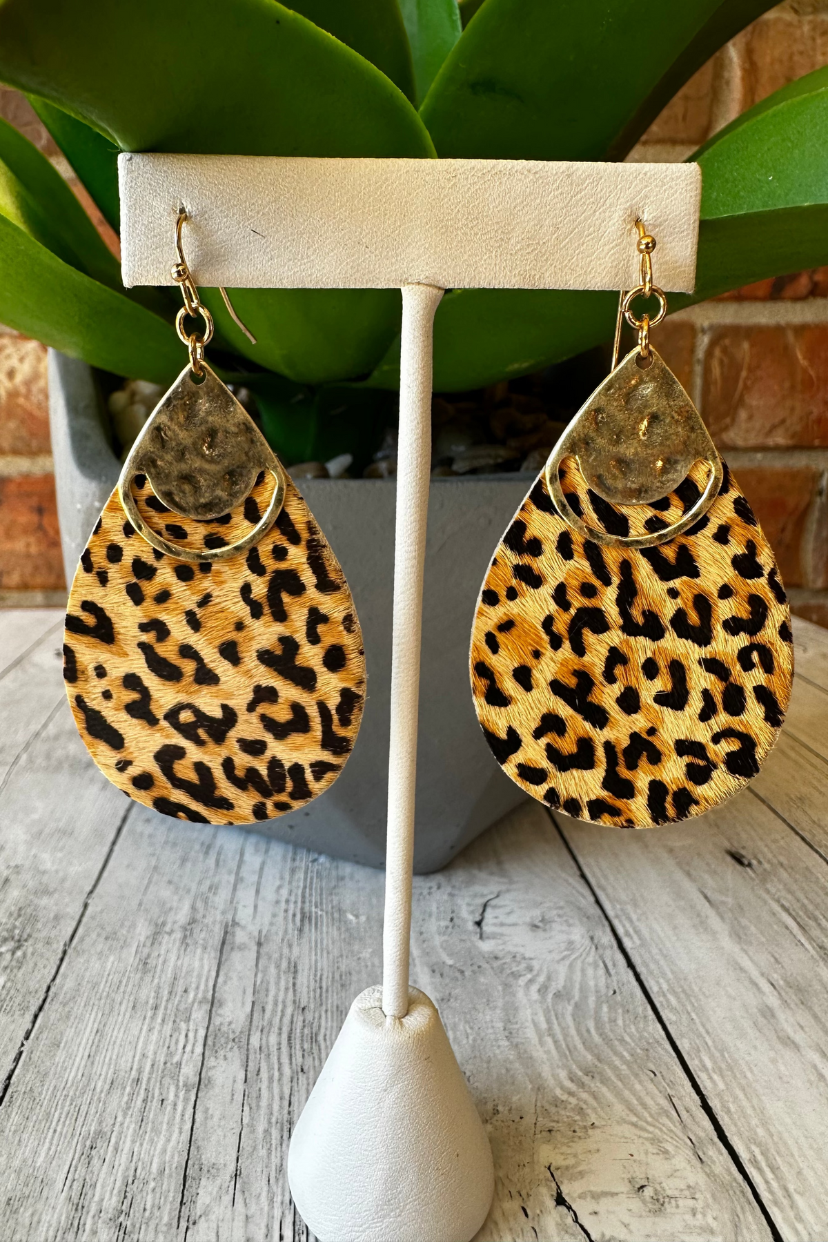 Animal Print Teardrop Earrings - E014LE
