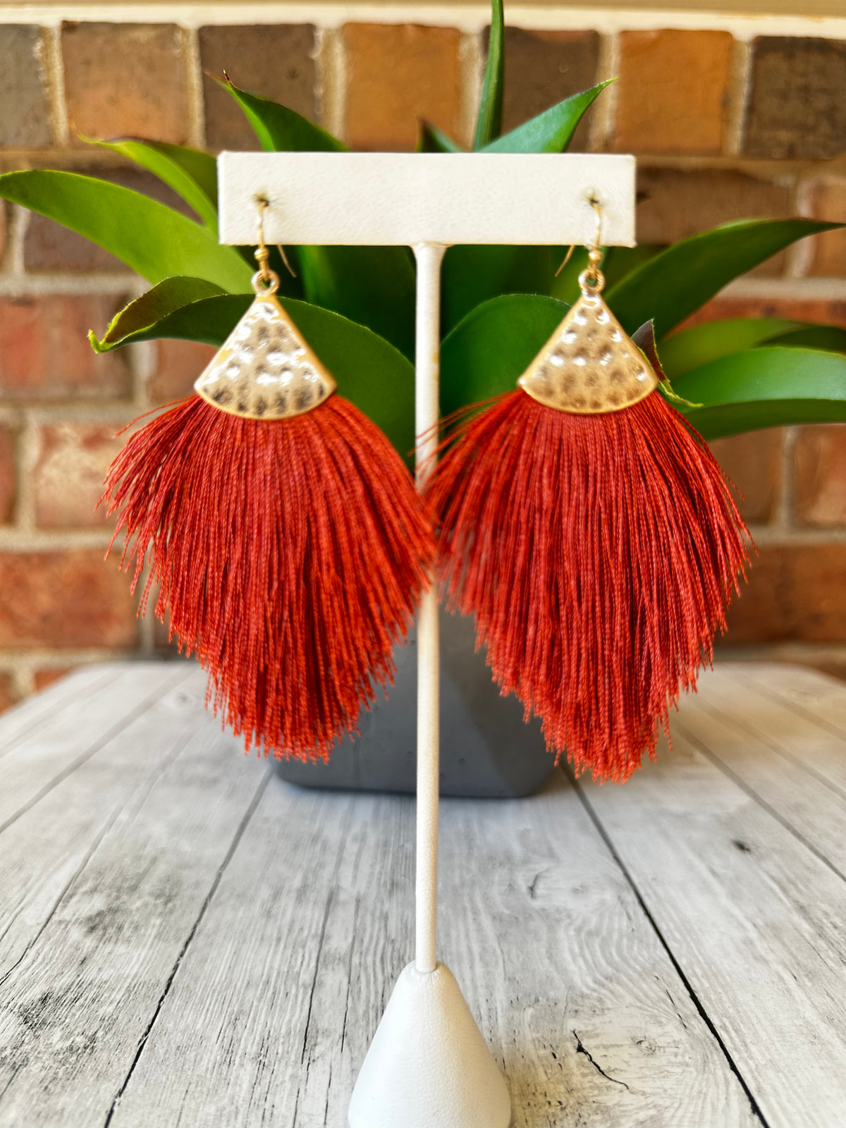 Hammered Fringe Earrings - E008 (11 Colors)