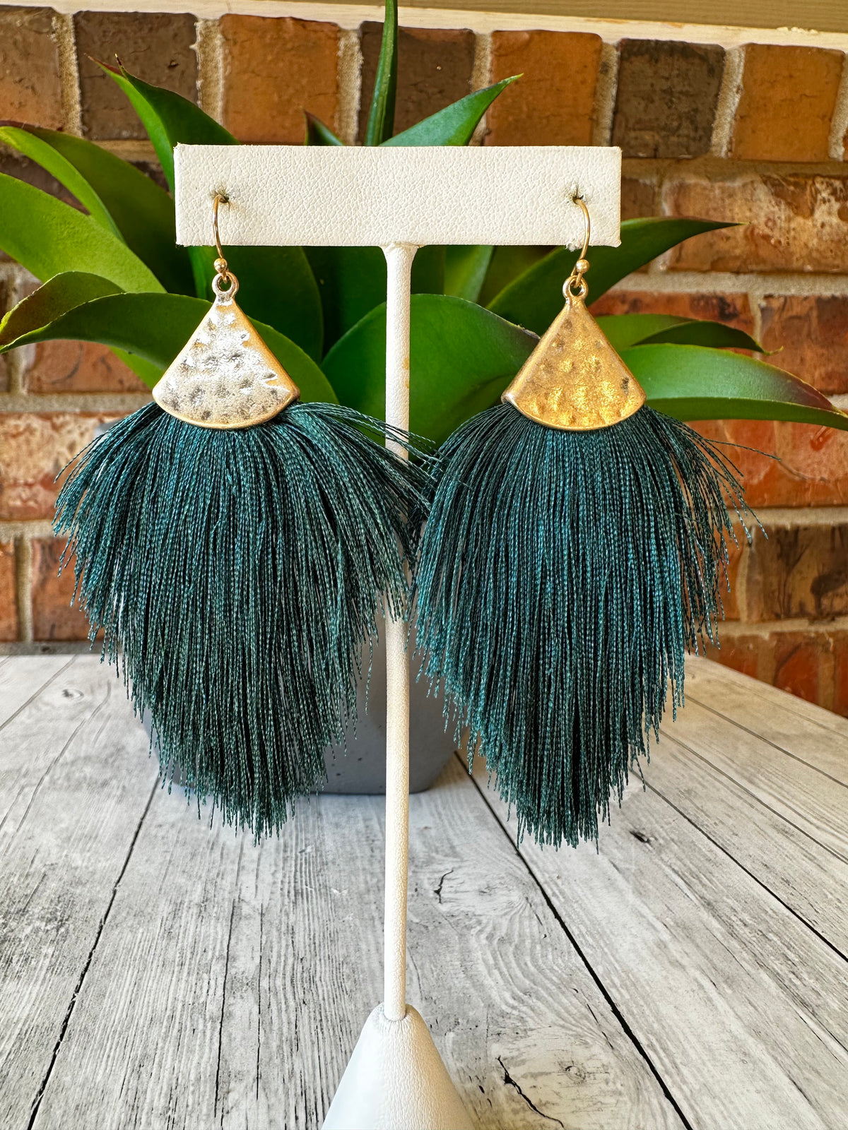 Hammered Fringe Earrings - E008 (11 Colors)