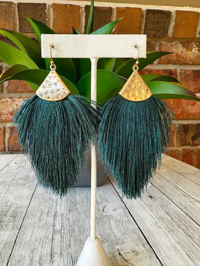 Hammered Fringe Earrings - E008 (11 Colors)