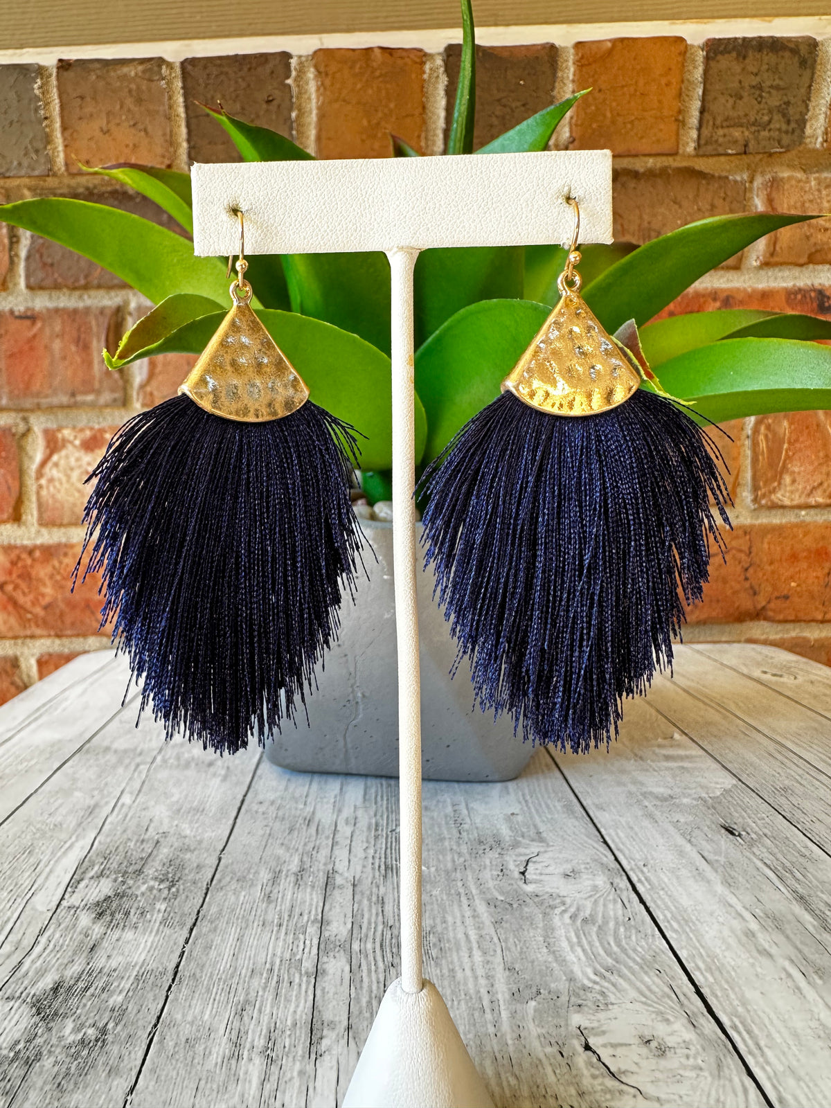 Hammered Fringe Earrings - E008 (11 Colors)