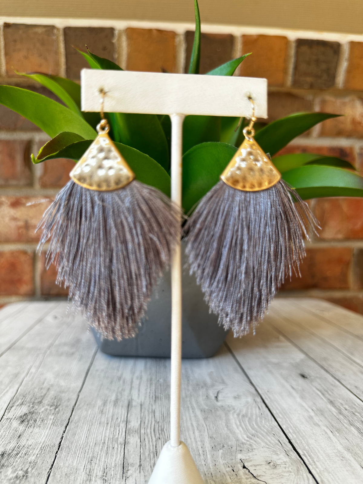 Hammered Fringe Earrings - E008 (11 Colors)