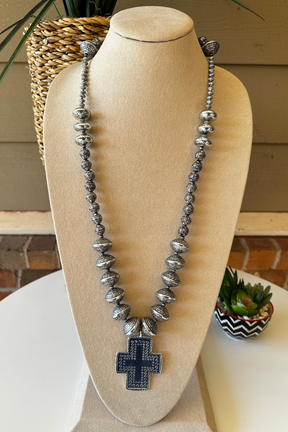 Antique Silver Cross Necklace - N056AS