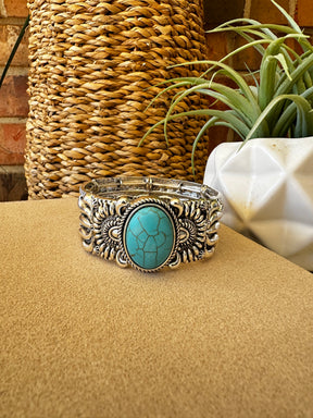 Turquoise Bead Bracelet - B045TU