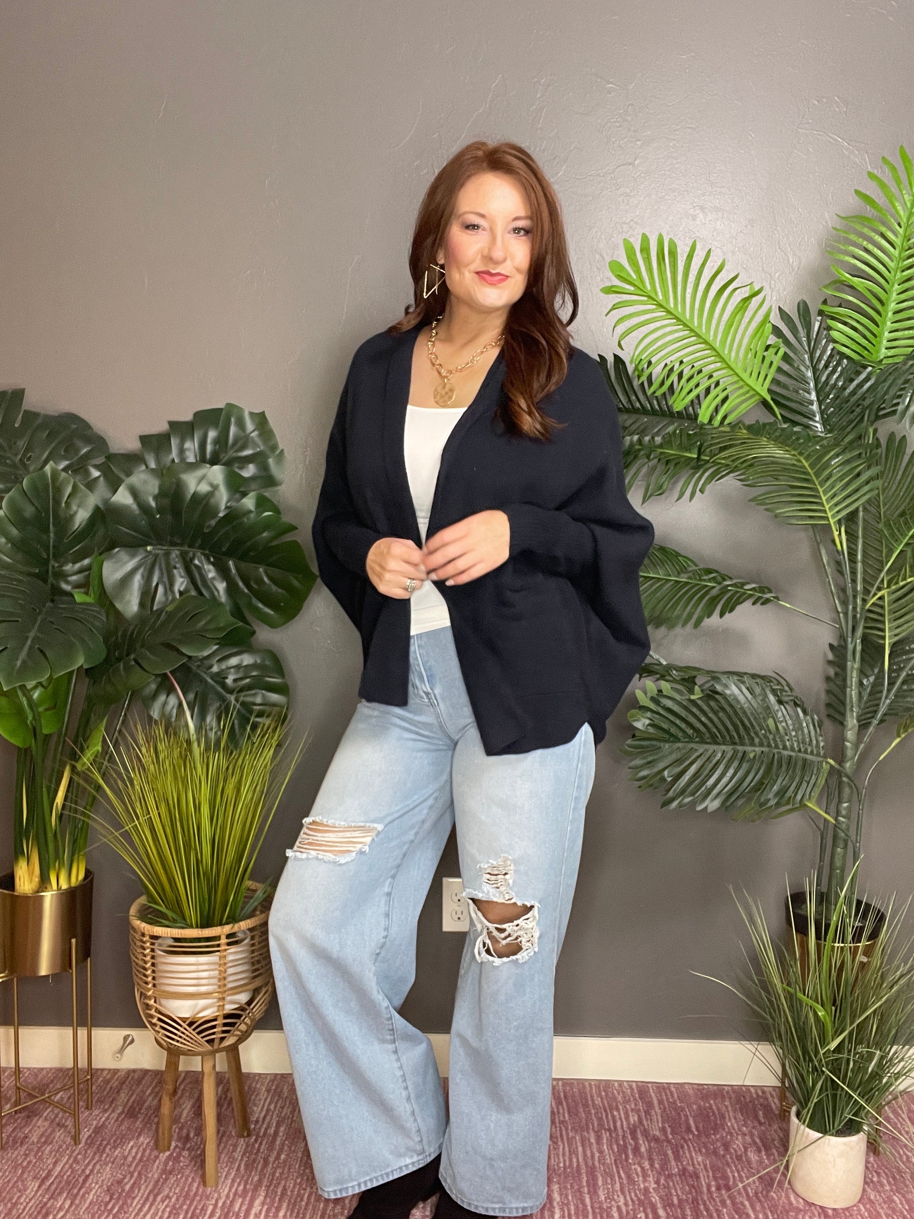 Softly Spoken Navy Cardigan - OT076NV