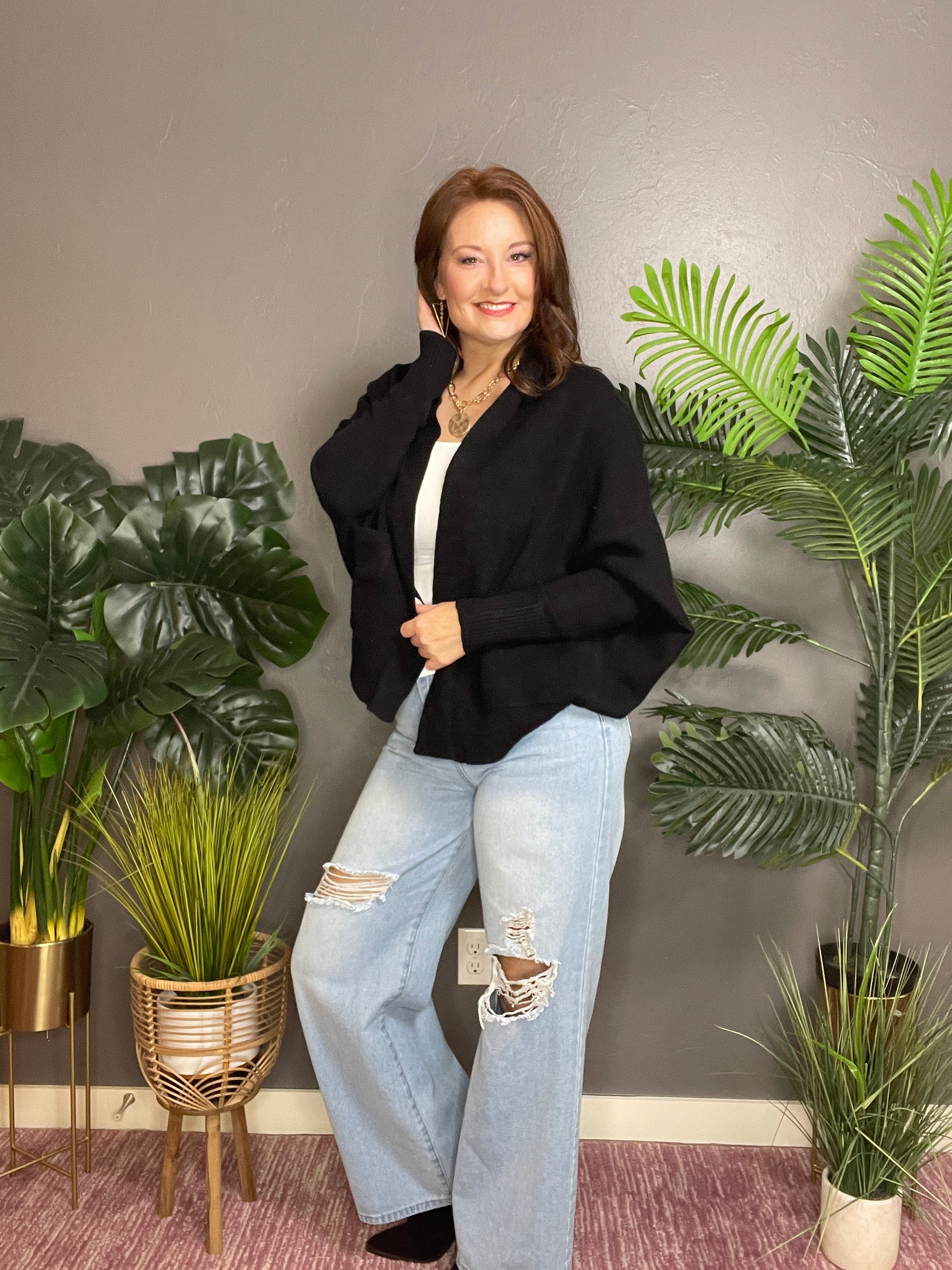 Softly Spoken Black Cardigan - OT075BK