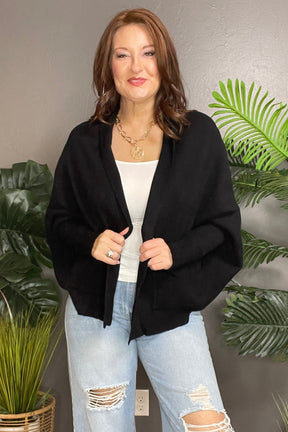 Softly Spoken Black Cardigan - OT075BK